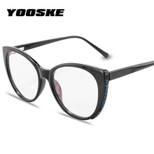 Load image into Gallery viewer, YOOSKE Anti Blue Light Glasses Frames Women Cat Eye Eyeglasses  Diamond-studded Design Bluelight Computer Optical Frame