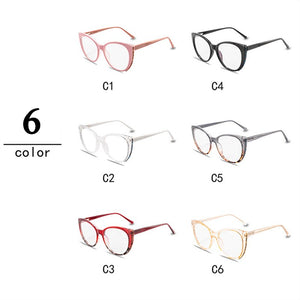 YOOSKE Anti Blue Light Glasses Frames Women Cat Eye Eyeglasses  Diamond-studded Design Bluelight Computer Optical Frame