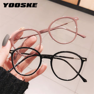 YOOSKE Anti Blue Light Glasses Frames Women Men Round Glasses Oversized Computer Gaming Eyeglasses Optical Frame Bluelight Lens