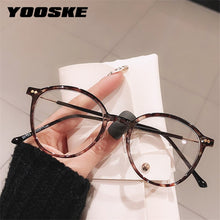 Carica l&#39;immagine nel visualizzatore di Gallery, YOOSKE Anti Blue Light Glasses Frames Women Men Round Glasses Oversized Computer Gaming Eyeglasses Optical Frame Bluelight Lens