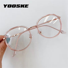 Load image into Gallery viewer, YOOSKE Anti Blue Light Glasses Transparent Round TR90 Eyeglasses Women Computer Optical Frames Men Unique Myopia Frame