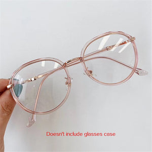 YOOSKE Anti Blue Light Glasses Transparent Round TR90 Eyeglasses Women Computer Optical Frames Men Unique Myopia Frame