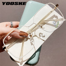 Load image into Gallery viewer, YOOSKE Anti Blue Light Glasses With Large Frame Vintage Square Eyeglasses Optical Lenses For Woman Men Metal Spectacle Frames