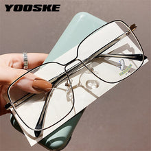 Load image into Gallery viewer, YOOSKE Anti Blue Light Glasses With Large Frame Vintage Square Eyeglasses Optical Lenses For Woman Men Metal Spectacle Frames