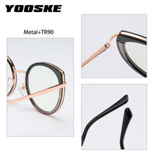 Load image into Gallery viewer, YOOSKE Anti Blue Light Glasses Women  Brand Designer Metal Frame Cat Eye Eyewear Computer Optical Prescription Eyeglasses
