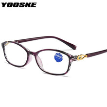 Load image into Gallery viewer, YOOSKE Anti Blue Light Reading Glasses Women Floral Printed Computer Protection Hyperopia Eyeglasses Diopter +1.0 1.5 2.5 3.0