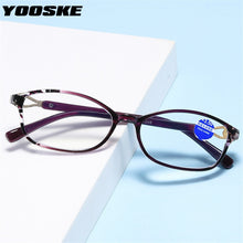 Load image into Gallery viewer, YOOSKE Anti Blue Light Reading Glasses Women Floral Printed Computer Protection Hyperopia Eyeglasses Diopter +1.0 1.5 2.5 3.0
