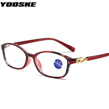 Load image into Gallery viewer, YOOSKE Anti Blue Light Reading Glasses Women Floral Printed Computer Protection Hyperopia Eyeglasses Diopter +1.0 1.5 2.5 3.0