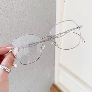 Anti-blue Light Glasses Frame Women Irregular Eyeglasses Unique Pearl Bent-leg Spectacle Frame Fashion Myopia Frames