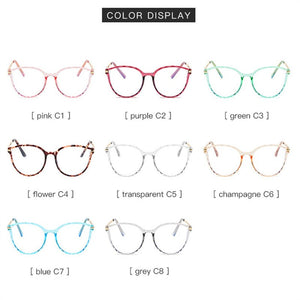 YOOSKE Anti blue Light Glasses Frames Women Computer Eyewear ins Popular Cat Eye Glasses Eyeglasses Lady Clear Optical Frame