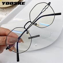 Load image into Gallery viewer, YOOSKE Blue Light Blocking Glasses Men Irregular Metal Eyeglasses Ladies Alloy Spectacle Frames Optical Lenses For Woman