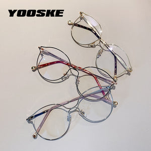 Cat Eye Glasses Frames Women Trendy Myopia Frame Rose Gold Optical Eyeglasses for Ladies Spectacles