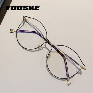Cat Eye Glasses Frames Women Trendy Myopia Frame Rose Gold Optical Eyeglasses for Ladies Spectacles