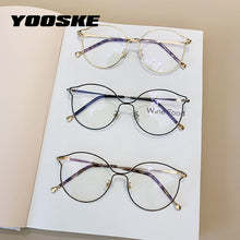 Load image into Gallery viewer, YOOSKE Brand Cat Eye Glasses Frames Women Trendy Myopia Frame Rose Gold Optical Eyeglasses for Ladies Spectacles