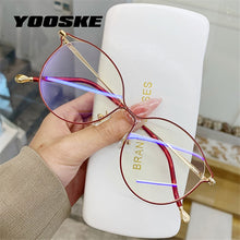 Load image into Gallery viewer, YOOSKE Brand Cat Eye Glasses Frames Women Trendy Myopia Frame Rose Gold Optical Eyeglasses for Ladies Spectacles