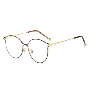 Cat Eye Glasses Frames Women Trendy Myopia Frame Rose Gold Optical Eyeglasses for Ladies Spectacles