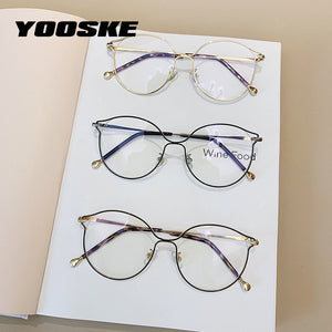Cat Eye Glasses Frames Women Trendy Myopia Frame Rose Gold Optical Eyeglasses for Ladies Spectacles