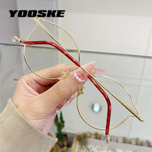 Load image into Gallery viewer, YOOSKE Brand Cat Eye Glasses Frames Women Trendy Myopia Frame Rose Gold Optical Eyeglasses for Ladies Spectacles