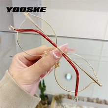 Load image into Gallery viewer, YOOSKE Brand Cat Eye Glasses Frames Women Trendy Myopia Frame Rose Gold Optical Eyeglasses for Ladies Spectacles