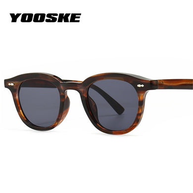 Occhiali da sole quadrati vintage di marca YOOSKE occhiali da sole piccoli firmati da donna per uomo occhiali da sole con lenti leopardate UV400 