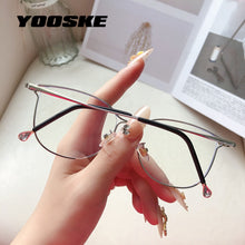 Load image into Gallery viewer, YOOSKE Brand Square Glasses Frames Women Trendy Myopia Frame Rose Gold Optical Eyeglasses Ladies Grade Spectacles
