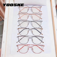 Load image into Gallery viewer, YOOSKE Brand Square Glasses Frames Women Trendy Myopia Frame Rose Gold Optical Eyeglasses Ladies Grade Spectacles