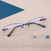 Load image into Gallery viewer, YOOSKE Business Students Myopia Glasses Lightweight Metal Titanium Glasses Half Frame Memory Material Eyeglasses