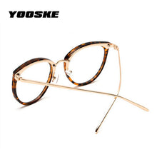 Carica l&#39;immagine nel visualizzatore di Gallery, YOOSKE Cat Eye Glasses Frame Women Men Optical Spectacle Frames Retro Metal Oversized Eyeglass Transparent Plain Eyewear