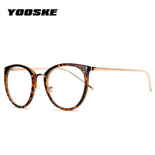 Carica l&#39;immagine nel visualizzatore di Gallery, YOOSKE Cat Eye Glasses Frame Women Men Optical Spectacle Frames Retro Metal Oversized Eyeglass Transparent Plain Eyewear