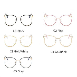 Cat Eye Glasses Frames Women Fake Eyeglasses for Ladies Transparent Eyewear Myopia Frame