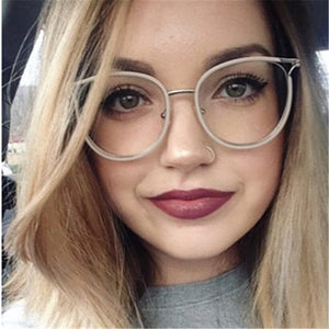 Cat Eye Glasses Frames Women Fake Eyeglasses for Ladies Transparent Eyewear Myopia Frame