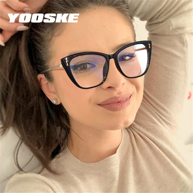 YOOSKE Cat Eye Glasses Frames Women Optical Eyeglasses Womens Clear Spectacles Unique Frame Design