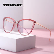 Load image into Gallery viewer, YOOSKE Cat Eye Glasses Frames Women Vintage Anti Blue Light Eyeglasses Ladies Computer Eyewear Clear Pink Optical Myopia Frame