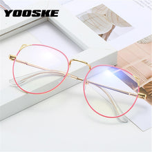 Load image into Gallery viewer, YOOSKE Cat Eye Metal Finished Myopia Glasses for Women Clear Spectacles Nearsighted Shortsighted with Diopter -0.5 1.0 to 4.0