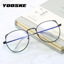 Load image into Gallery viewer, YOOSKE Cat Eye Metal Finished Myopia Glasses for Women Clear Spectacles Nearsighted Shortsighted with Diopter -0.5 1.0 to 4.0