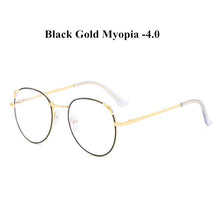 Load image into Gallery viewer, YOOSKE Cat Eye Metal Finished Myopia Glasses for Women Clear Spectacles Nearsighted Shortsighted with Diopter -0.5 1.0 to 4.0
