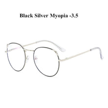 Load image into Gallery viewer, YOOSKE Cat Eye Metal Finished Myopia Glasses for Women Clear Spectacles Nearsighted Shortsighted with Diopter -0.5 1.0 to 4.0