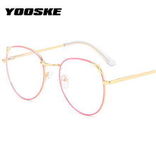 Load image into Gallery viewer, YOOSKE Cat Eye Metal Finished Myopia Glasses for Women Clear Spectacles Nearsighted Shortsighted with Diopter -0.5 1.0 to 4.0
