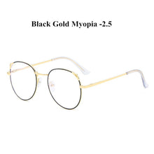 Load image into Gallery viewer, YOOSKE Cat Eye Metal Finished Myopia Glasses for Women Clear Spectacles Nearsighted Shortsighted with Diopter -0.5 1.0 to 4.0