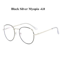 Load image into Gallery viewer, YOOSKE Cat Eye Metal Finished Myopia Glasses for Women Clear Spectacles Nearsighted Shortsighted with Diopter -0.5 1.0 to 4.0
