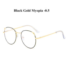 Load image into Gallery viewer, YOOSKE Cat Eye Metal Finished Myopia Glasses for Women Clear Spectacles Nearsighted Shortsighted with Diopter -0.5 1.0 to 4.0