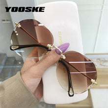 Load image into Gallery viewer, YOOSKE Cat Eye Sunglasses Women Trendy Rimless Sun Glasses Ladies Gradient Shades Framless Eyewear UV400
