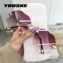 Load image into Gallery viewer, YOOSKE Cat Eye Sunglasses Women Trendy Rimless Sun Glasses Ladies Gradient Shades Framless Eyewear UV400