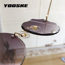 Load image into Gallery viewer, YOOSKE Cat Eye Sunglasses Women Trendy Rimless Sun Glasses Ladies Gradient Shades Framless Eyewear UV400