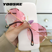 Load image into Gallery viewer, YOOSKE Cat Eye Sunglasses Women Trendy Rimless Sun Glasses Ladies Gradient Shades Framless Eyewear UV400