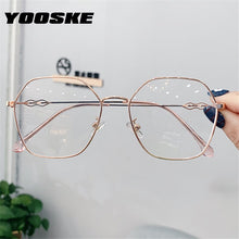 Load image into Gallery viewer, YOOSKE Clear Glasses Frames Women Retro Metal Polygon Eyeglasses Womens Gradient Pink Optical Frame Spectacles Hollow Design