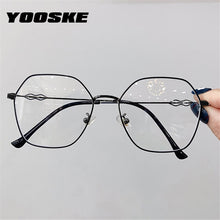 Load image into Gallery viewer, YOOSKE Clear Glasses Frames Women Retro Metal Polygon Eyeglasses Womens Gradient Pink Optical Frame Spectacles Hollow Design
