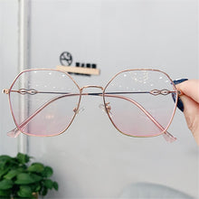 Load image into Gallery viewer, Clear Glasses Frames Women Retro Metal Polygon Eyeglasses Womens Gradient Pink Optical Frame Spectacles Hollow Design