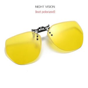 YOOSKE Clip on Sun Glasses Men Women Polarized Sunglasses Flip Up Clips Photochromic Driving Sunglass Female Day Night Goggle