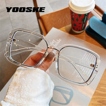 Carica l&#39;immagine nel visualizzatore di Gallery, YOOSKE Computer Blue Light Blocking Glasses Women Men Oversized Eyeglasses Frames Clear Optical Eyewear Unisex